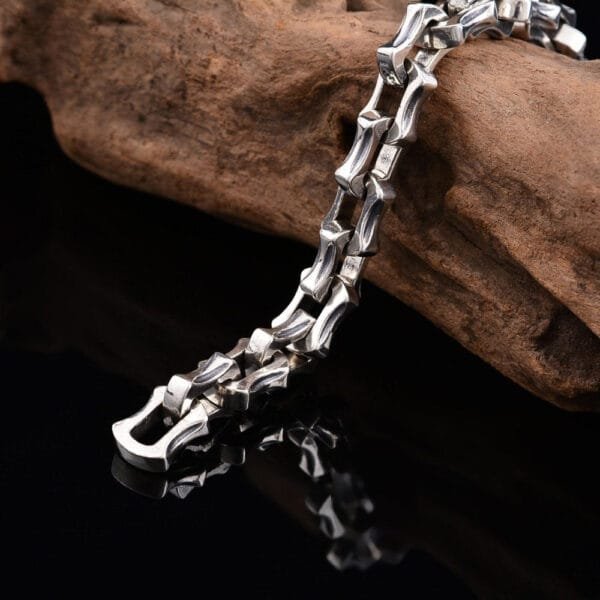 Men's Sterling Silver Chunky Link Chain Bracelet - Image 4