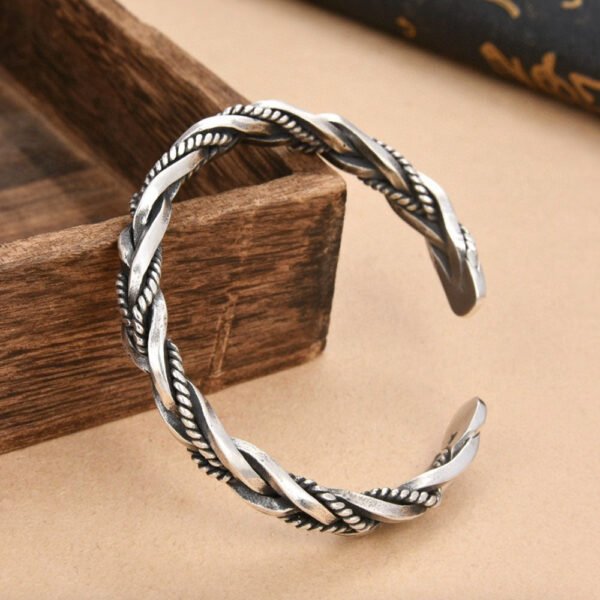Sterling Silver Braided Cuff Bracelet - Image 2