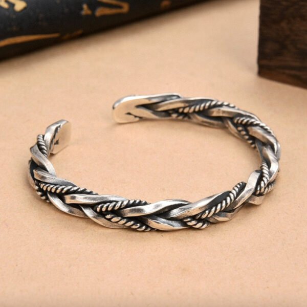 Sterling Silver Braided Cuff Bracelet - Image 3