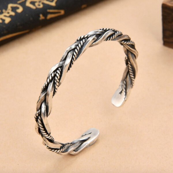 Sterling Silver Braided Cuff Bracelet - Image 4