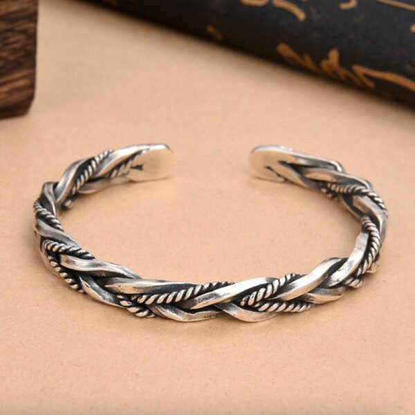 Sterling Silver Braided Cuff Bracelet - Image 5