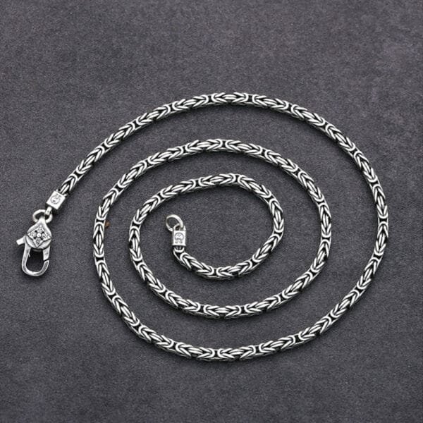 Sterling Silver Byzantine Chain for Men - Image 2