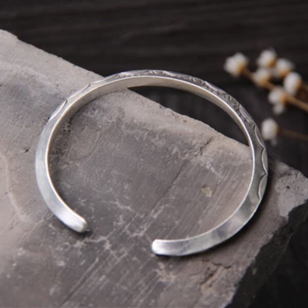 Sterling Silver Carved Cuff Bracelet - Image 3