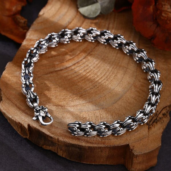 Sterling Silver Fleur de Lis Bracelet for Men - Image 2