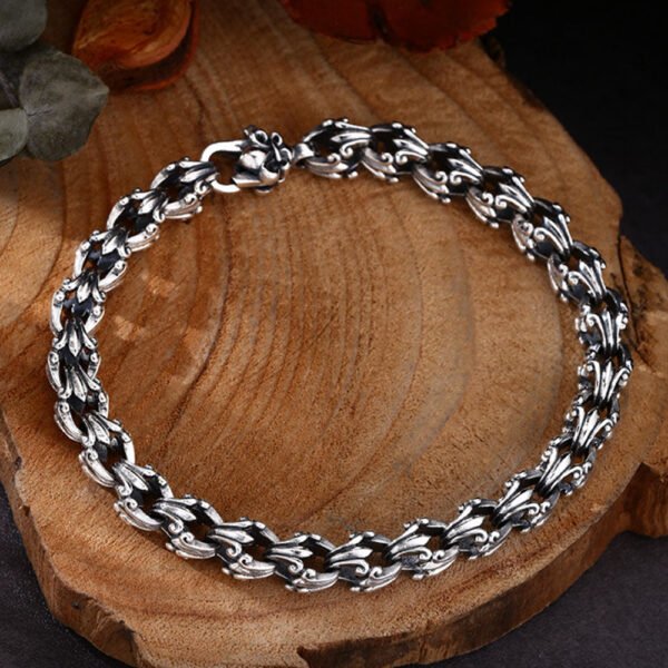 Sterling Silver Fleur de Lis Bracelet for Men - Image 5