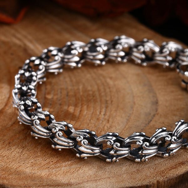 Sterling Silver Fleur de Lis Bracelet for Men - Image 6