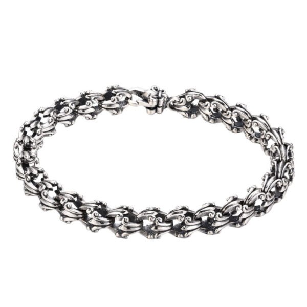 Sterling Silver Fleur de Lis Bracelet for Men - Image 7