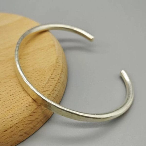 Sterling Silver Hammered Cuff Bracelet - Image 2