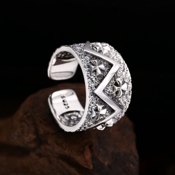 Sterling Silver Iron Crosses Ring for Men - Image 6