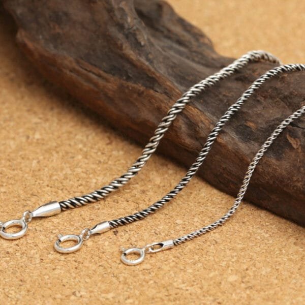 1-2 mm Sterling Silver Rope Chain 16"-24" - Image 2