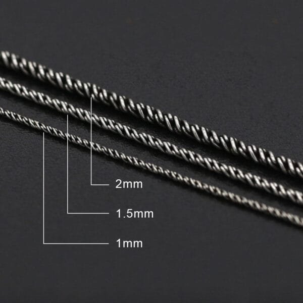1-2 mm Sterling Silver Rope Chain 16"-24" - Image 3