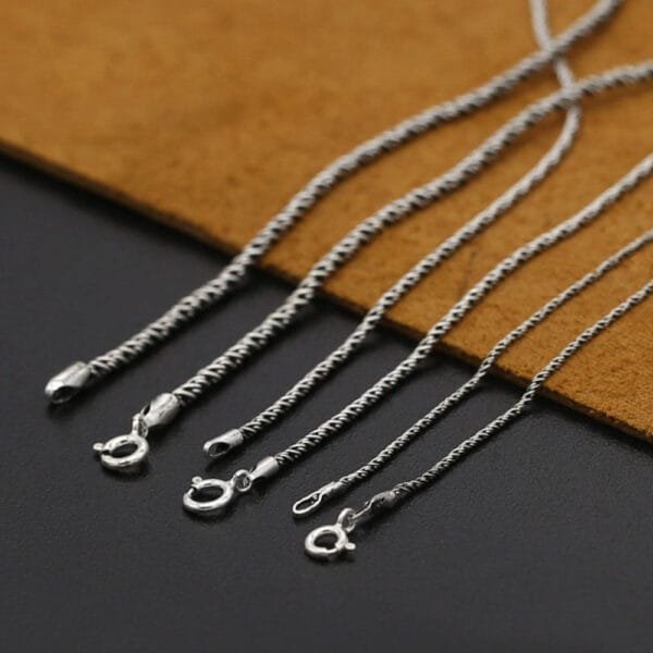 1-2 mm Sterling Silver Rope Chain 16"-24" - Image 5