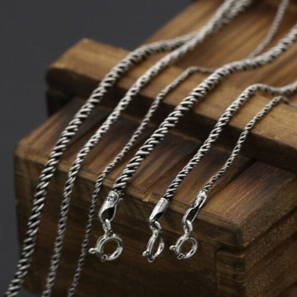 1-2 mm Sterling Silver Rope Chain 16"-24" - Image 6
