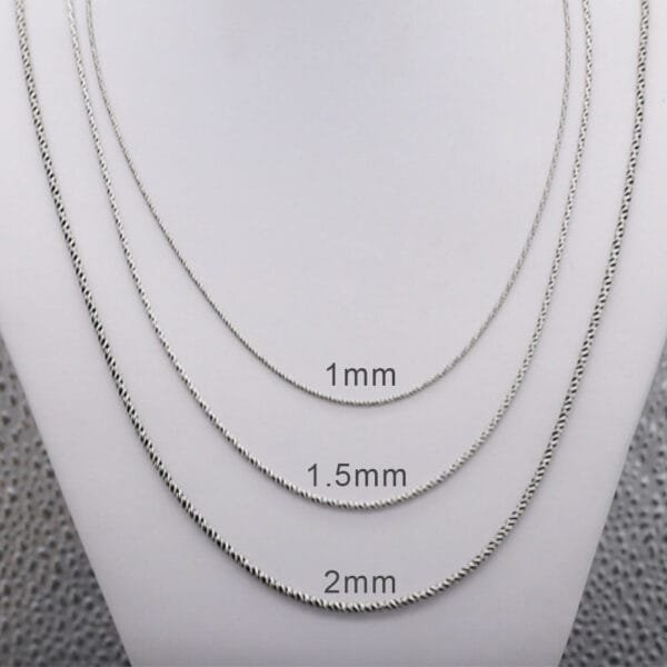 1-2 mm Sterling Silver Rope Chain 16"-24" - Image 7