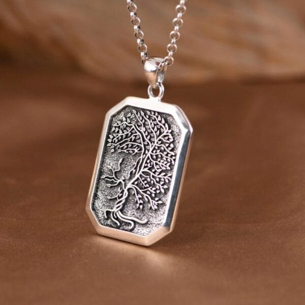Sterling Silver Tree of Life Pendant Necklace - Image 2