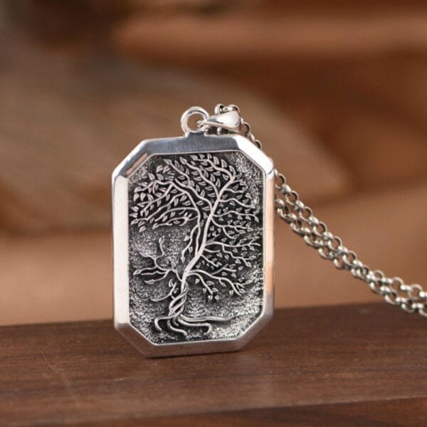 Sterling Silver Tree of Life Pendant Necklace - Image 3