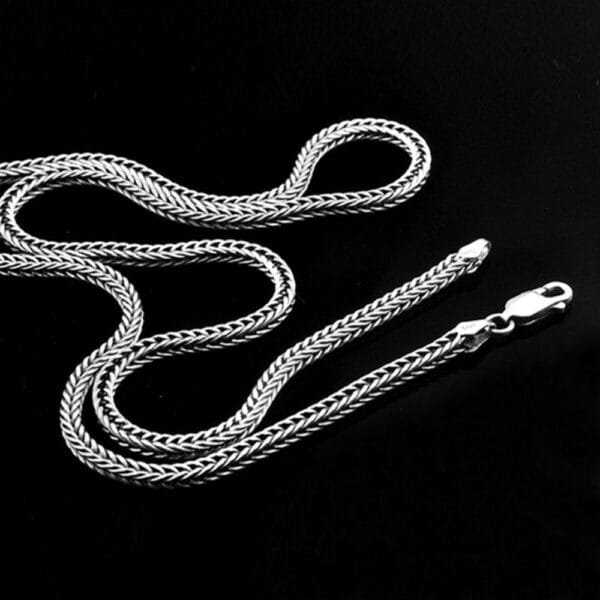 2.8 mm Sterling Silver Wheat Chain for Men 18"-24" - Image 4