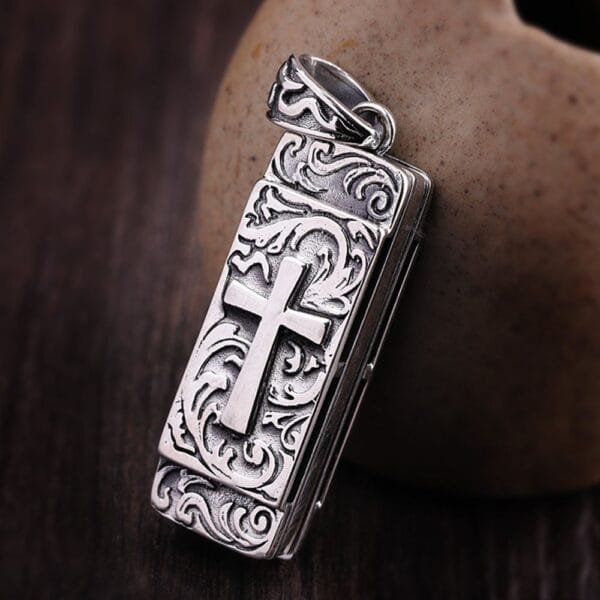Sterling Silver All-Seeing Eye Harmonica Necklace - Image 2
