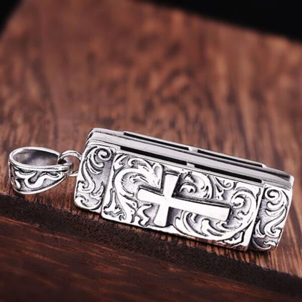 Sterling Silver All-Seeing Eye Harmonica Necklace - Image 5
