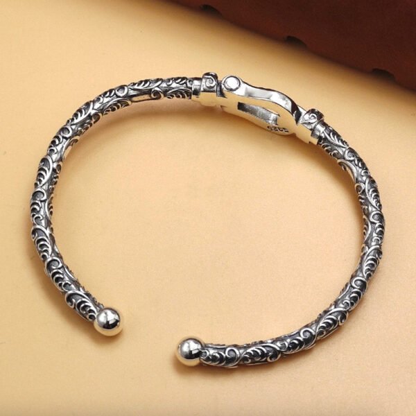 Sterling Silver Belt Buckle Cuff Bracelet - Image 4