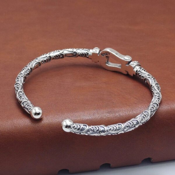 Sterling Silver Belt Buckle Cuff Bracelet - Image 5