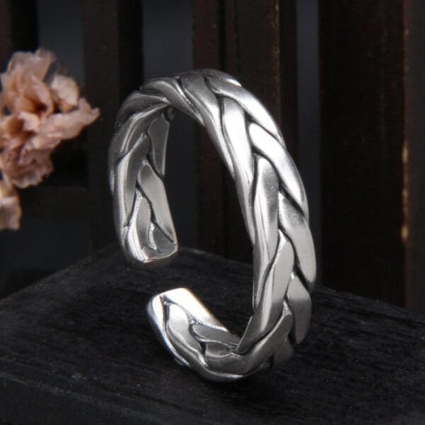 Sterling Silver Braided Pinky Ring - Image 2