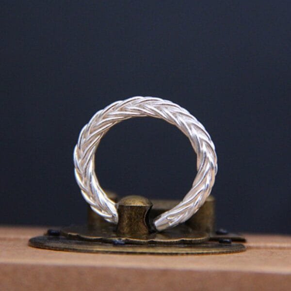 Stylish Sterling Silver Braided Pinky Ring - Image 3