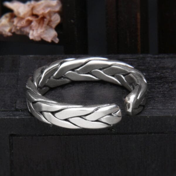 Sterling Silver Braided Pinky Ring - Image 4