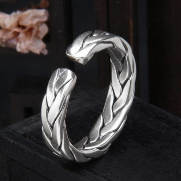 Sterling Silver Braided Pinky Ring - Image 5