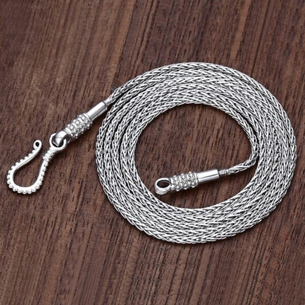 Sterling Silver Braided Slim Chain 18"-24" - Image 2