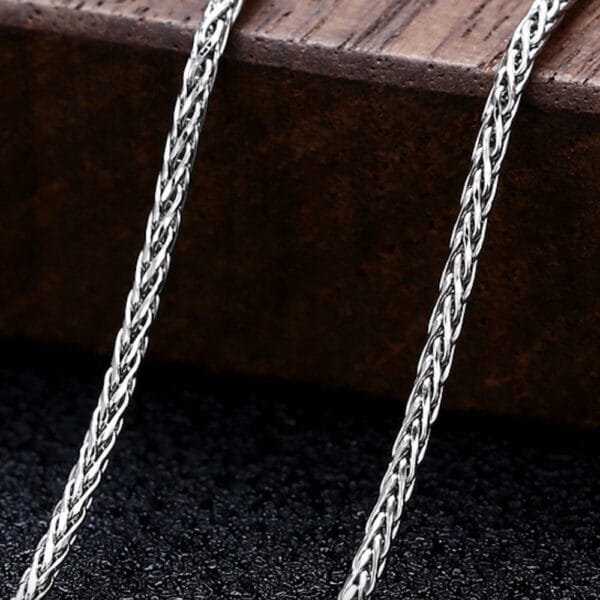 Sterling Silver Braided Slim Chain 18"-24" - Image 3