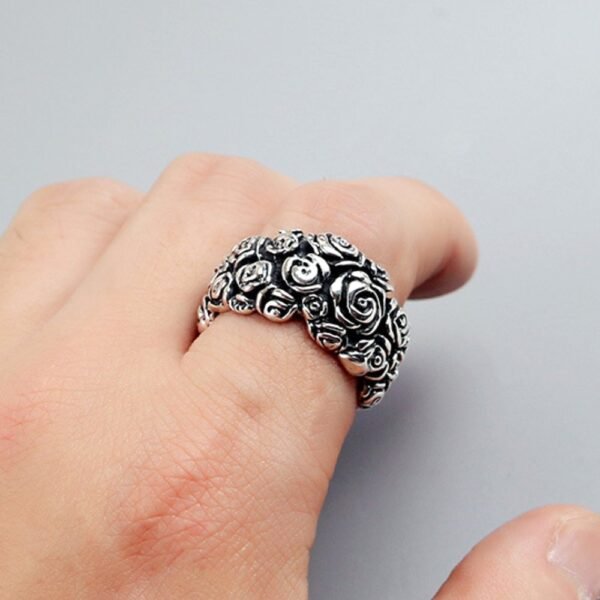 Sterling Silver Dark Roses Ring - Image 7
