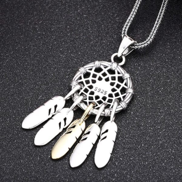 Sterling Silver Dreamcatcher Pendant Necklace - Image 3