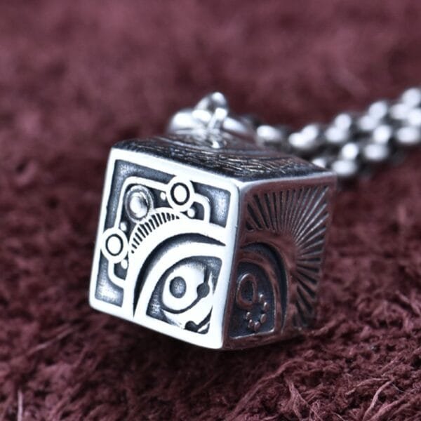 Sterling Silver Eye of Horus Dice Necklace - Image 2