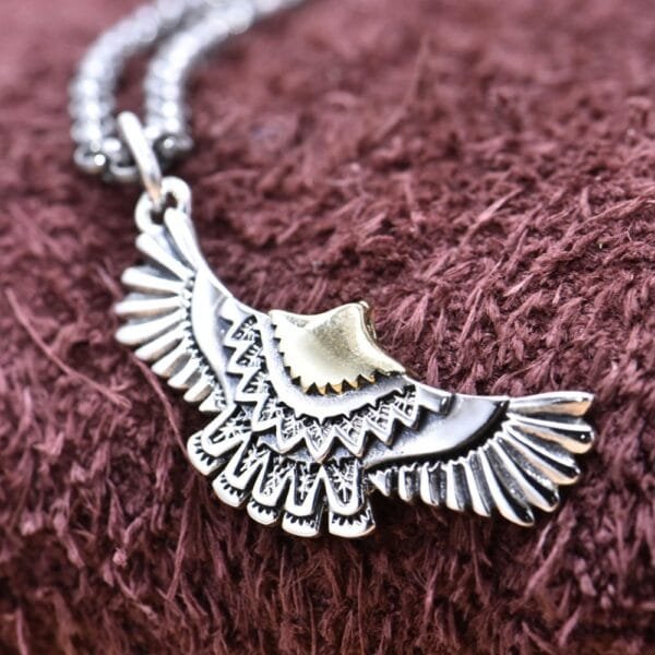 Sterling Silver Flying Eagle Pendant Necklace - Image 3