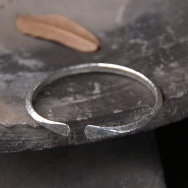 Sterling Silver Hammered Cuff Bracelet - Image 5