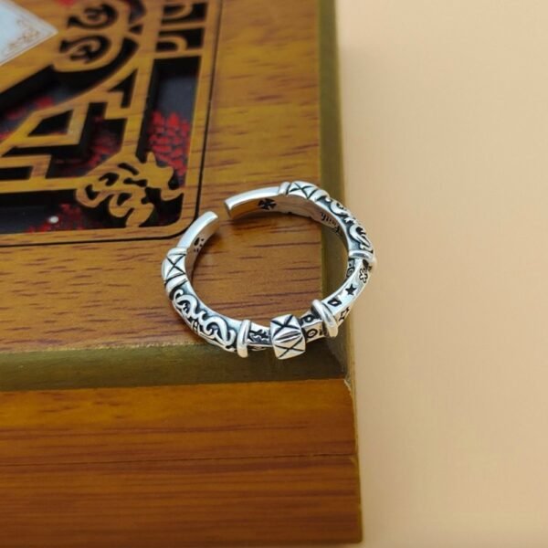 Sterling Silver Ivy Pattern Twisted Pinky Ring - Image 2