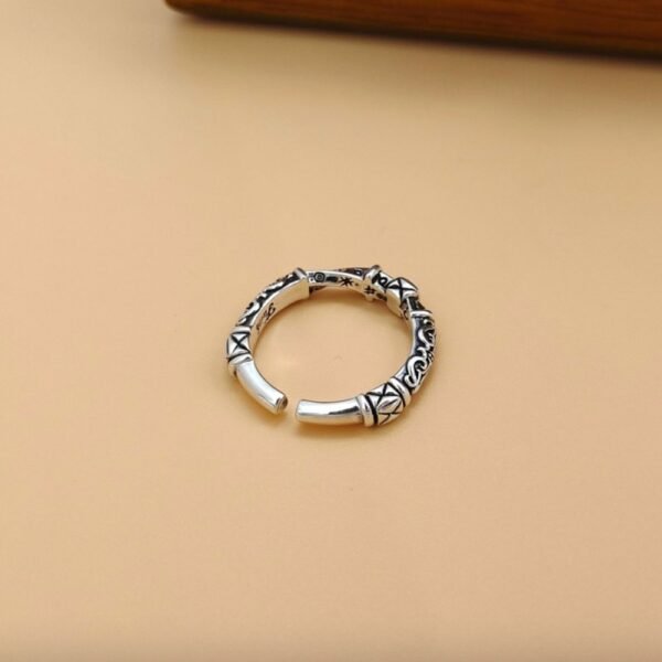 Sterling Silver Ivy Pattern Twisted Pinky Ring - Image 5