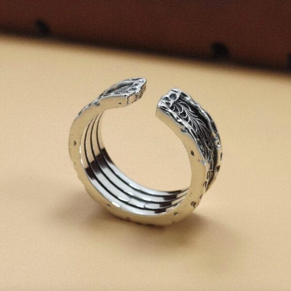 Sterling Silver Ivy Pattern Wrap Ring - Image 4