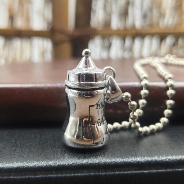 Sterling Silver Milk Bottle Necklace - Image 3