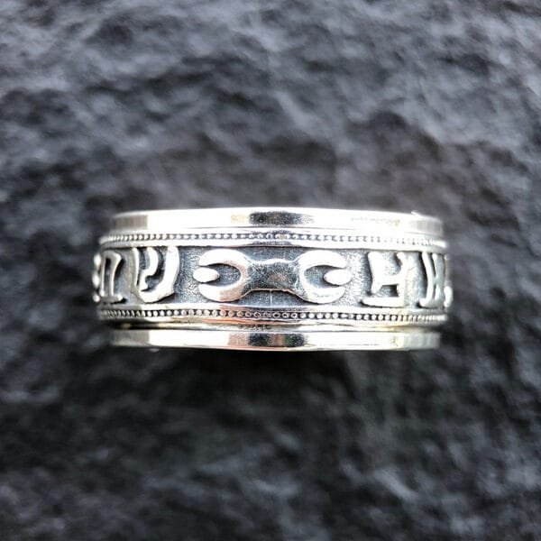 Men's Sterling Silver Six True Words Mantra Spinner Ring - Image 5