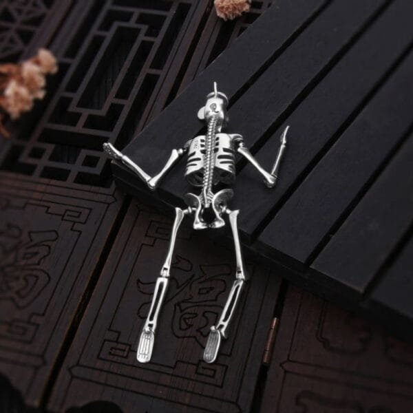 Sterling Silver Skeleton Pendant Necklace - Image 5