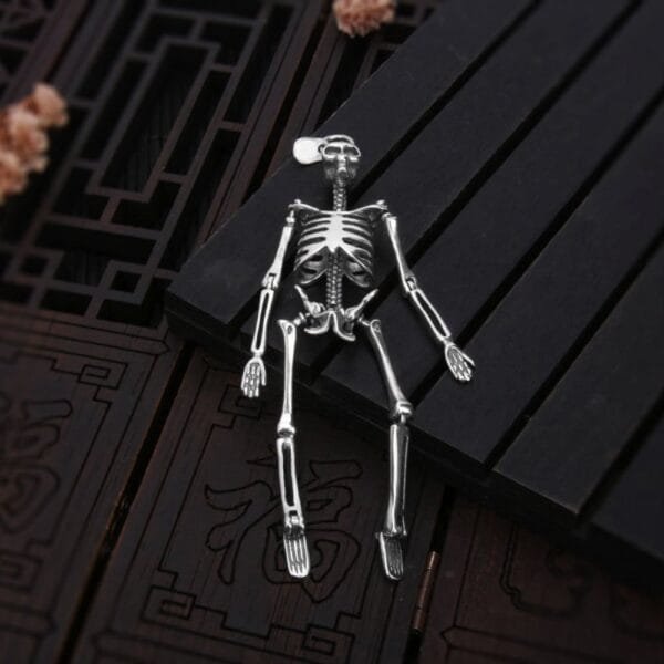 Sterling Silver Skeleton Pendant Necklace - Image 4