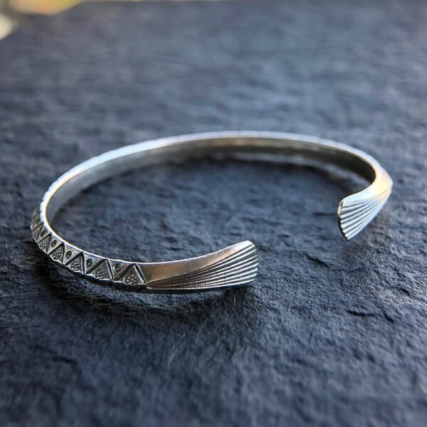 Sterling Silver Triangle Pattern Cuff Bracelet - Image 5