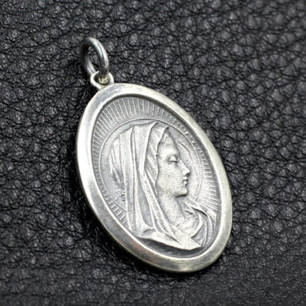 Sterling Silver Virgin Mary Tag Necklace - Image 4