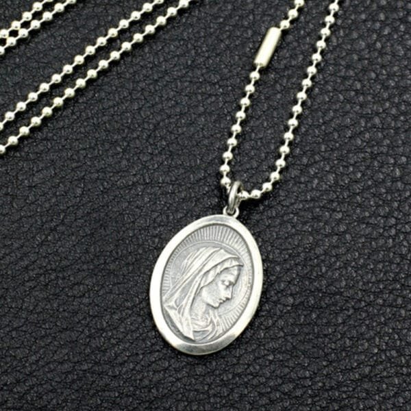 Sterling Silver Virgin Mary Tag Necklace - Image 5