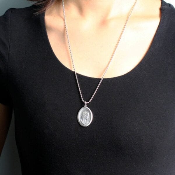 Sterling Silver Virgin Mary Tag Necklace - Image 6