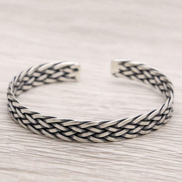 Sterling Silver Braided Cuff Bracelet