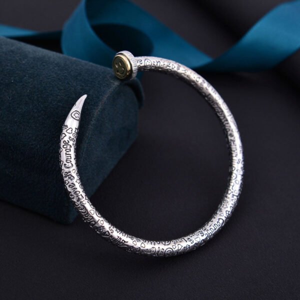 Sterling Silver Doodles Nail Cuff Bracelet - Image 4