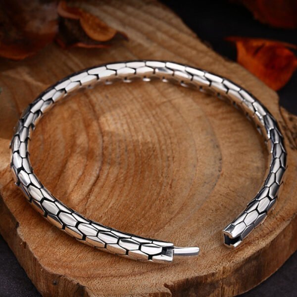 Sterling Silver Snake Chain Bracelet for Men - Image 2